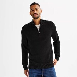 Sonoma Black Half-Zip Sweater